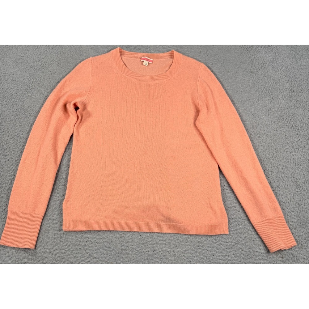 J. Crew Sweater Women's Peach Pink Small Cashmere Long Sleeve Crew Neck Pullover